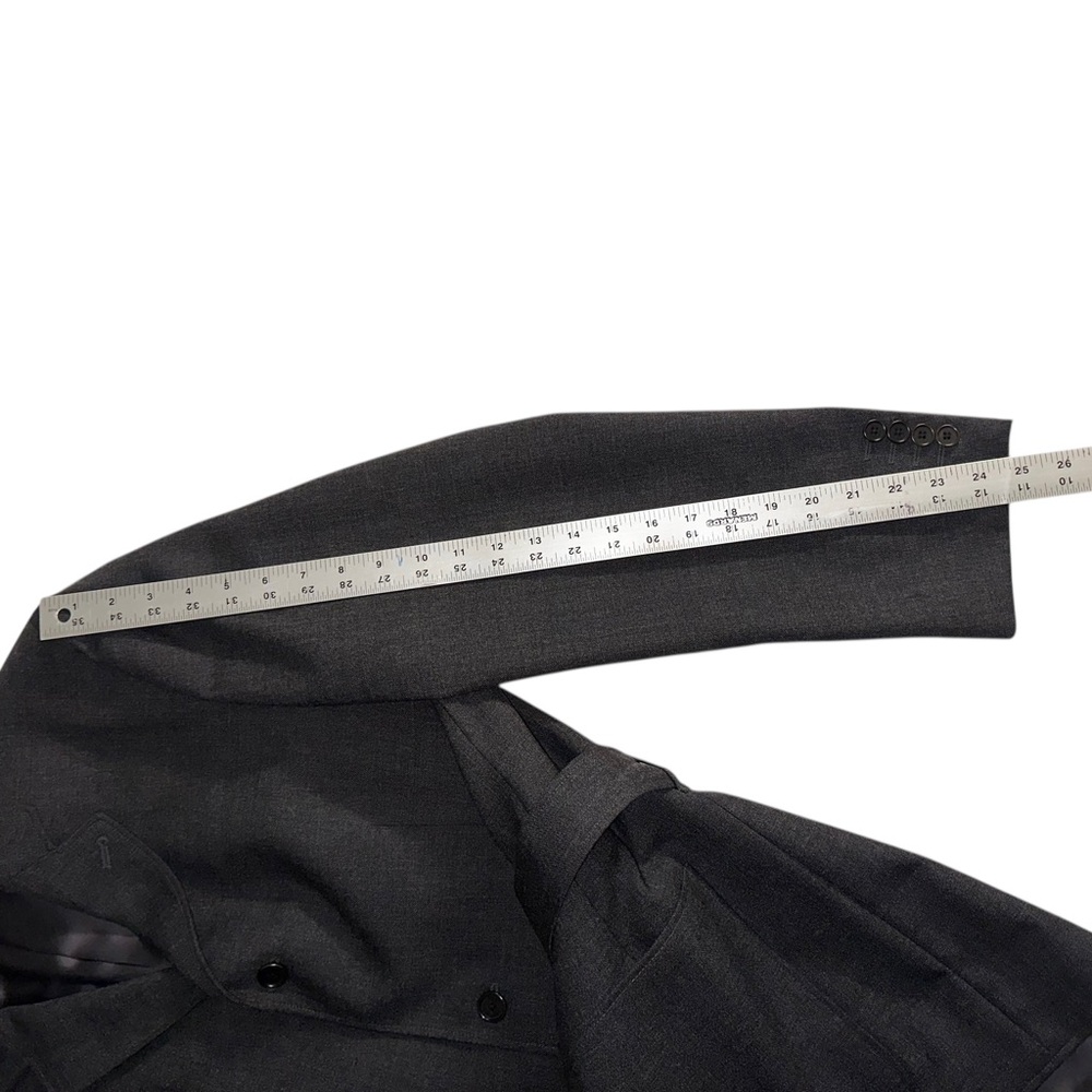 John Varvatos Made in Italy 100% Wool Gray Belted Blazer Sport Coat Jacket ~ 40R - Picture 12 of 12